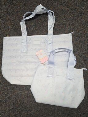 Set Of 2 Blue LoveShackFancy Lunch/Tote Bags